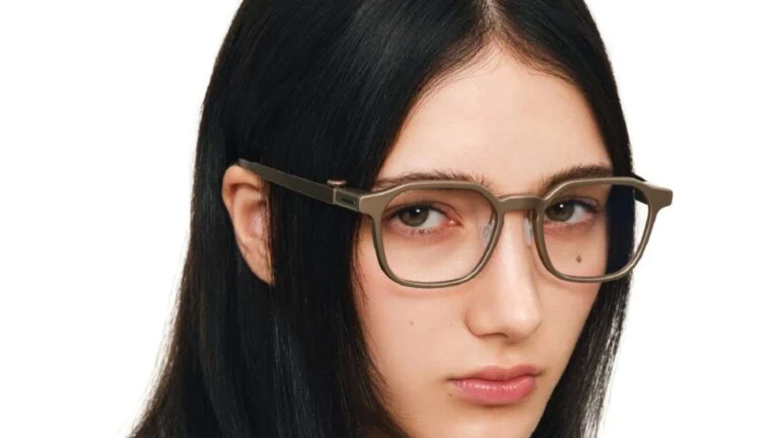 Black RayNeo iO smart glasses from a front-side angle.