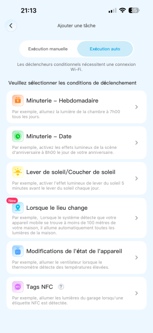 Les "exécutions auto" sur Govee Home. // Source : Noémie Koskas pour Frandroid