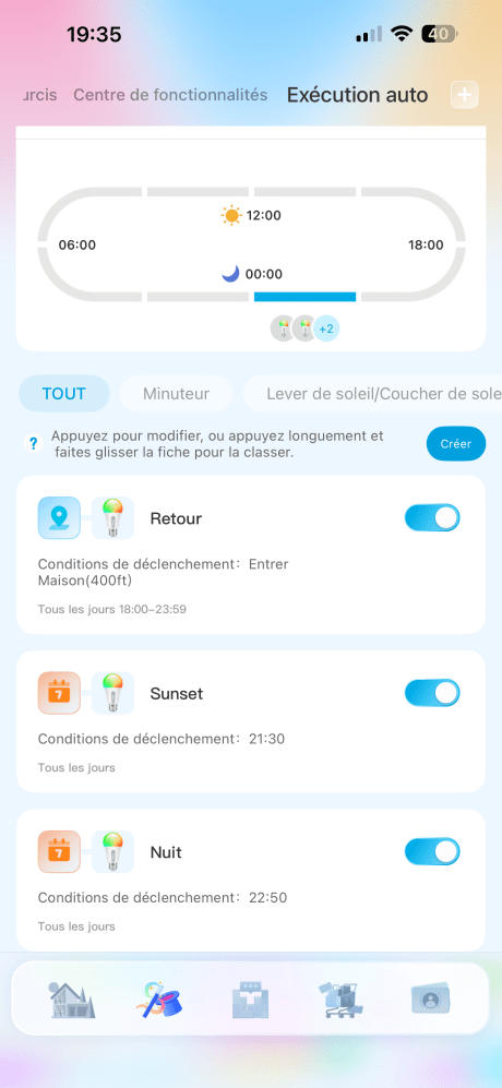 Toutes mes routines sont rassemblées dans cet onglet.  // Source : Noémie Koskas pour Frandroid