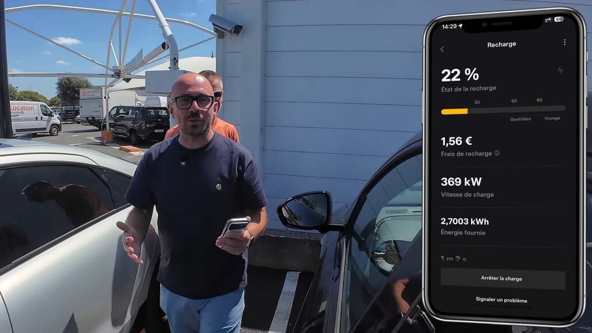 Image Premier Superchargeur Tesla 800 V en France : 376 kW mesurés sur une Xpeng G6