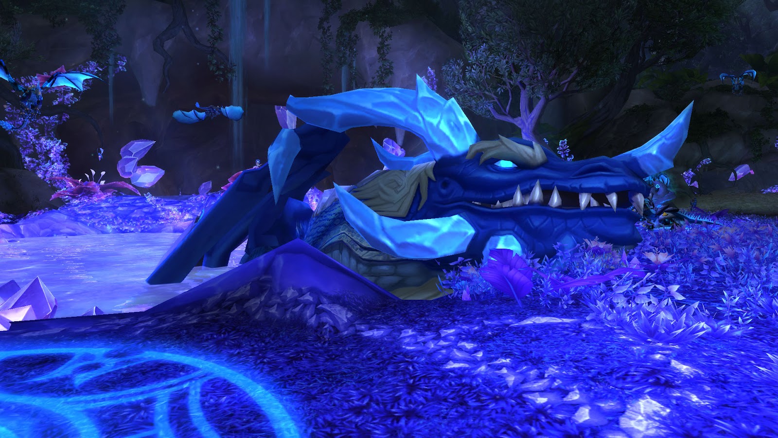 The blue dragons are hunted for their magic, a drug essential to the survival of the nightborne elves.  // Source: World of Warcraft screenshot