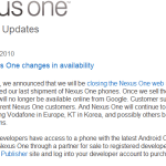La vente libre des Nexus One arrive à terme chez Google