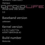 Rumeur : Une capture d’écran d’un Motorola Olympus sous Android 3.0 ?!