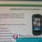 Mise à jour vers Android 2.1 pour le Motorola Cliq (Dext)
