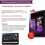 La Samsung Galaxy Tab 10.1v 3G+WiFi arrivera le 1er mai chez Vodafone Australia
