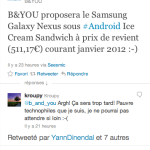 Galaxy Nexus : ODR de 100 euros chez SFR, prix coutant chez B&YOU (Bouygues Telecom), rien chez Orange !