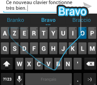 clavier android aosp jelly bean 4.2 swype saisie gestuelle