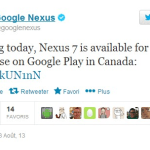La Nexus 7 2013 est disponible sur le Google Play Canada
