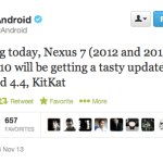Android 4.4 KitKat s’invite sur les Nexus 7 et Nexus 10