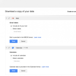 Google Takeout : l’exportation de données se poursuit avec Gmail et Google Agenda