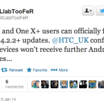 HTC confirme : les One X et One X+ ne seront plus mis à jour