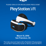 Sony PlayStation VR, une conférence est prévue pour le 15 mars