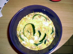Flan mousseux chèvre-courgettes-basilic Flan mousseux chèvre-courgettes-basilic