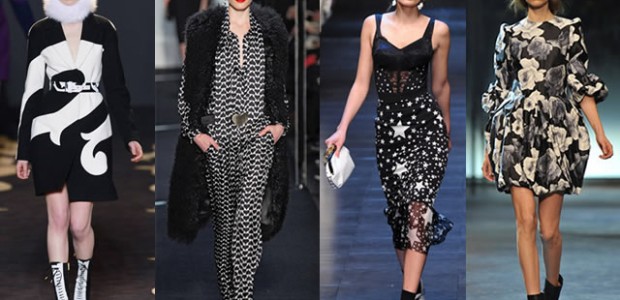 BLACK & WHITE : Versace, Diane Von Furstenberg, Dolce & Gabbana, Lanvin