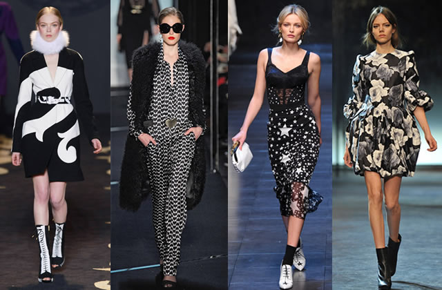 BLACK & WHITE : Versace, Diane Von Furstenberg, Dolce & Gabbana, Lanvin