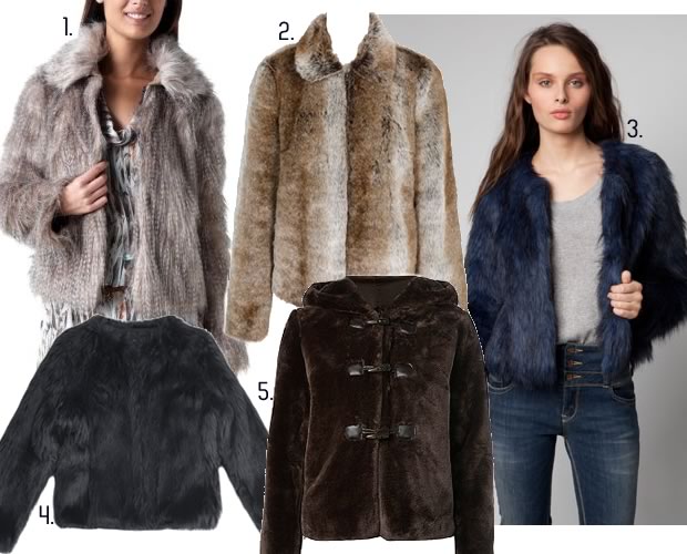 sélectionmanteauxfourrures 1. Promod 79,95€ - 2. Pimkie 49,99€ - 3. Bershka 69,99€ - 4. Zara prix n.c. - 5. New Look 44,99€