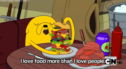 J'aime plus la nourriture que les gens