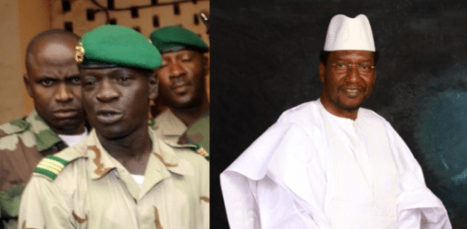 A gauche, le putschiste Amadou Sanogo. A droite, le président de transition Dioncounda Traoré.