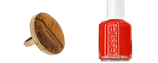 Bague French connection sur Asos, 27€15. Vernis Clambake Essie, environ 11€