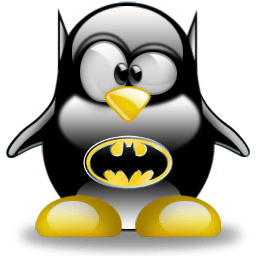 Tux, le manchot logo de Linux, prêt à se rendre à l'avant-première de Batman
