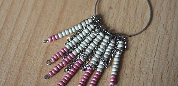 Collier Perles Chevron Bleu 9 Mm – 6 Couches De Perles En Verre, Occasion Parfait état, Artisanal