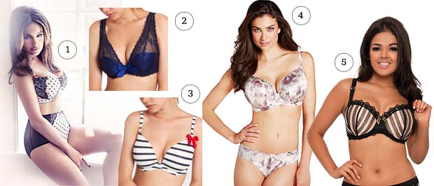 Kelly Brooks pour NewLook 14,99€ - Etam 39,90€ - Etam 19,90€ - Rosie pour Mark&Spencer 29,95€ - Curvy Kate pour NewLook 28,99 €