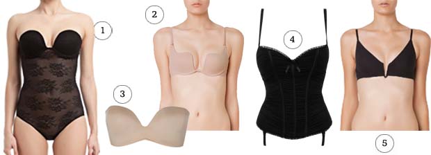 1. Women'secret 44,95€ - 2. Oysho 12,99€ - 3. Wonderbra 33,99€ - 4. Darjeeling 80€ - 5. Oysho 25,99€