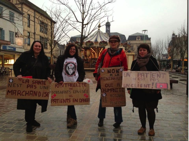 Manifestation des infirmières à Troyes
