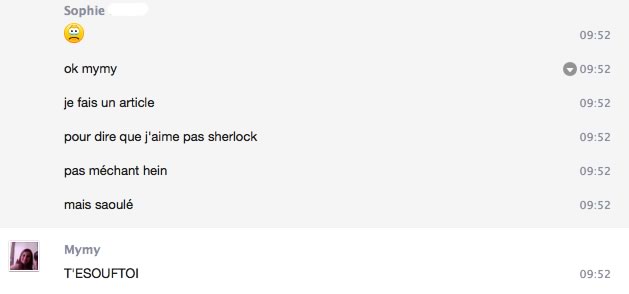 c’est pas la guerre à mymy ok ?