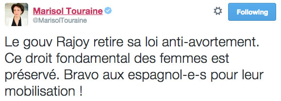 tweet Marisol Touraine ivg espagne