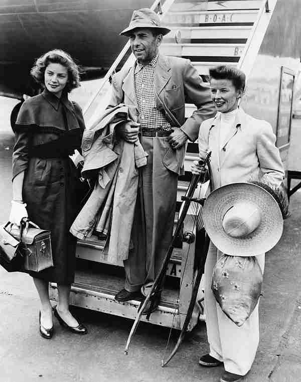 Bogart, Bacall, and Hepburn Return from Filming