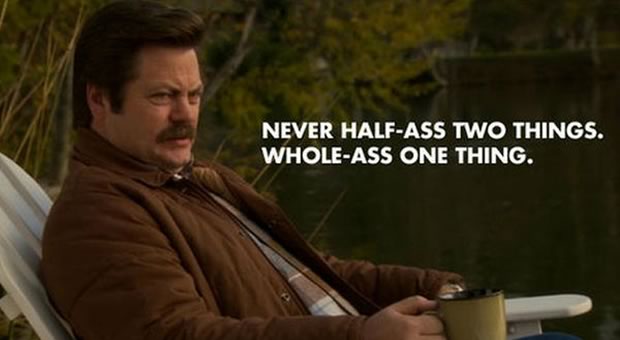 Ron Swanson et sa sagesse légendaire dans la série Parks and Recreation