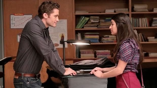 Will, le prof, et Rachel, l'élève, dans « Glee »