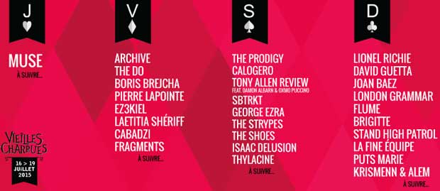 vieilles charrues 2015 programmation