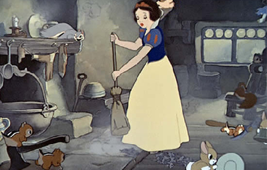 blanche neige animaux ménage
