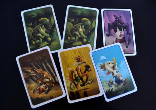 cartes le lièvre et la tortue jeu