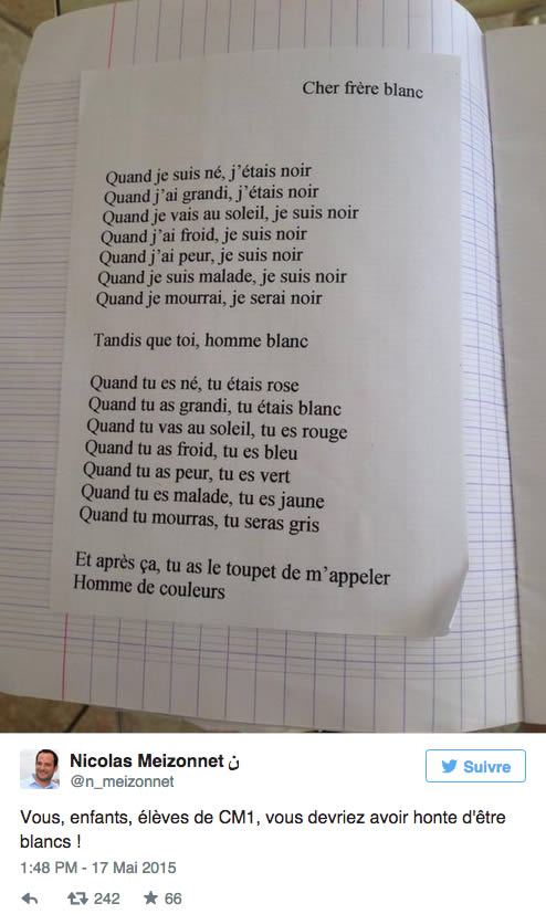 Un Elu Fn Voit Du Racisme Anti Blanc Dans Un Poeme De Leopold Sedar Senghor Madmoizelle