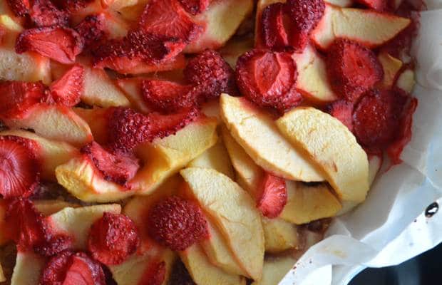 tarte aux pommes fraises