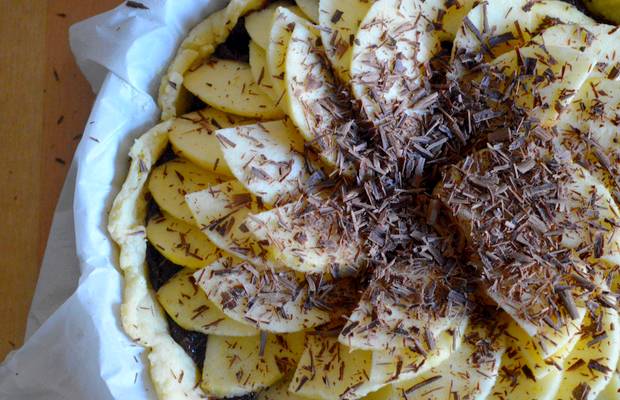 tarte pommes amandes chocolat recette