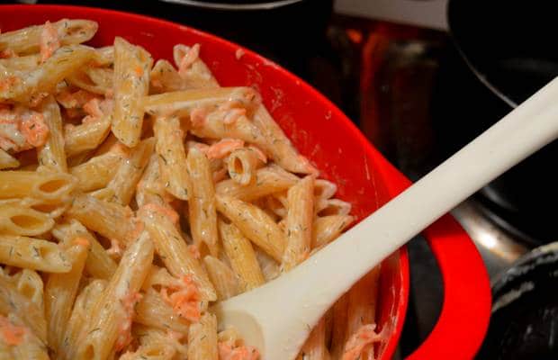 penne au saumon recette