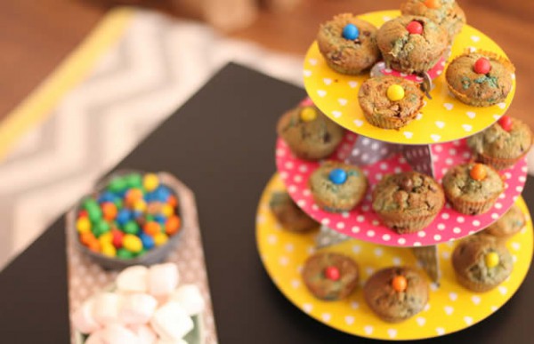 muffins multicolores