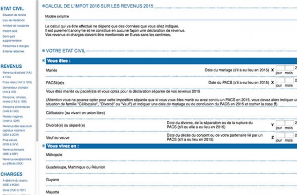 premiere declaration impots simulation premiere declaration impots simulation