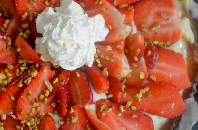 recette-tarte aux fraises-pistaches