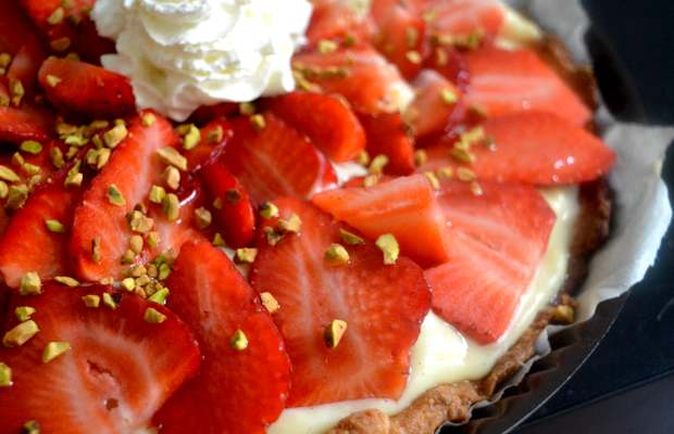 recette tarte aux fraises chantilly