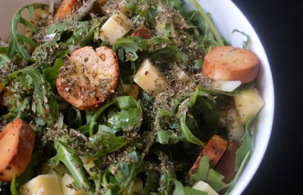salade roquette croutons