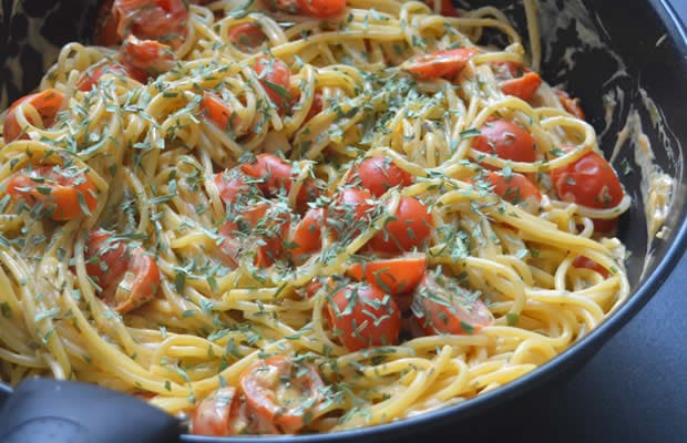 recette spaghettis tomates lait de coco