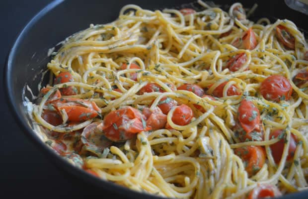 recette spaghettis tomates lait de coco