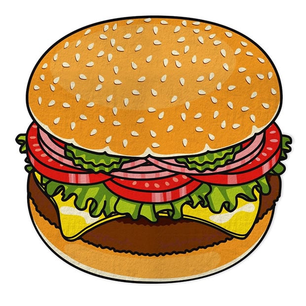 serviette-plage-burger-amazon