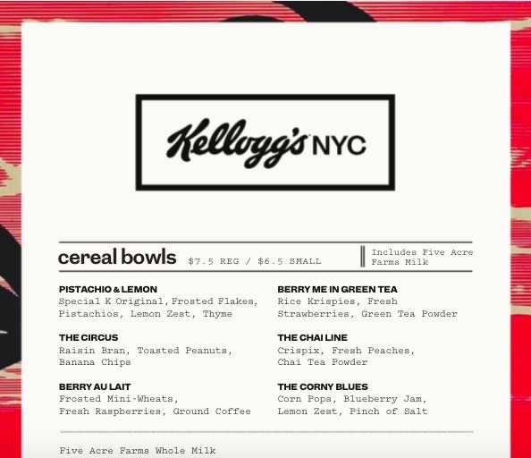 kelloggs carte nyc