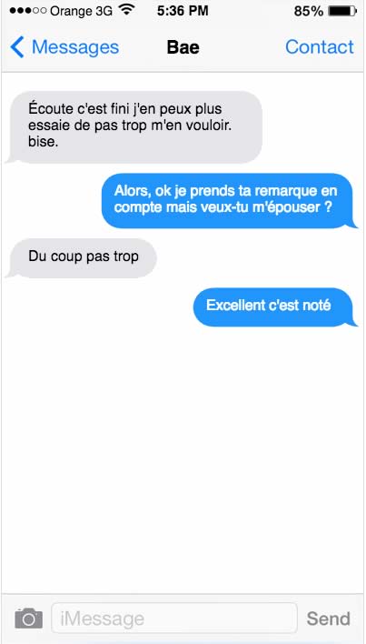 demande en mariage sms